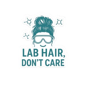 Pegatinas &quot;Lab Hair Don&#39;t Care&quot; / Divertidas pegatinas de ciencia para portátil, personalizables, regalo para científicos, pegatinas decorativas, decoración de laboratorio, lindas [...]