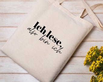 Baumwolltasche Bücher | Stofftasche mit Spruch | Geschenk für Buchliebhaber und Leseratten | Jutebeutel natur | Buchtasche | Tragetasche