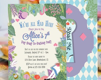 Alice in Wonderland Pastel Invitation | Birthday Invitation | Garden Tea Party Invitation | Digital Invitation | Printable Invitation