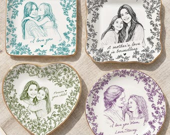 Personalisierte Schmuckschale mit Fotomotiv, Schmucktablett zum Aufbewahren, Muttertagsgeschenk, Fotogeschenk für sie, Hochzeitsgeschenk