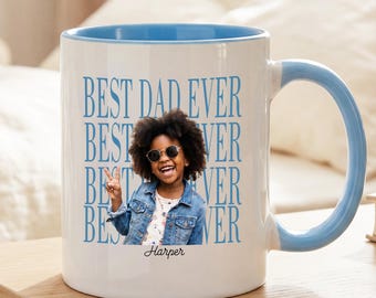 Personalized Dad Photo Mug, Custom Baby Photo Coffee Cup, First Father’s Day Gift From Baby, Best Dad Ever Mug, Gift for Dad, New Dad Gift