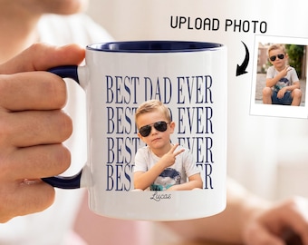Benutzerdefinierte Baby Foto Dad Becher, personalisierte Best Dad Ever Cup, Vatertag Andenken, Geschenk für Papa, Best Dad Ever Becher, Vatertag, New Dad Geschenk