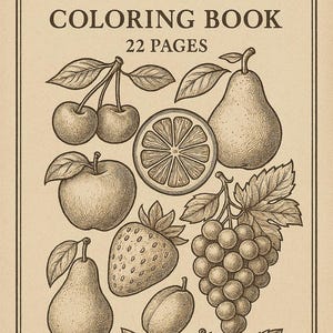 Fruits Coloring Book for Kids – Fun & Easy Fruit-Themed Pages for Learning and Creativity | Printable PDF for Ages 3-8