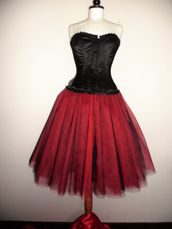 red and black tutu dress