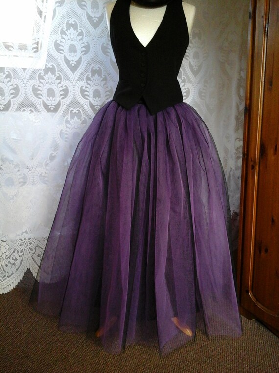 purple and black tulle skirt