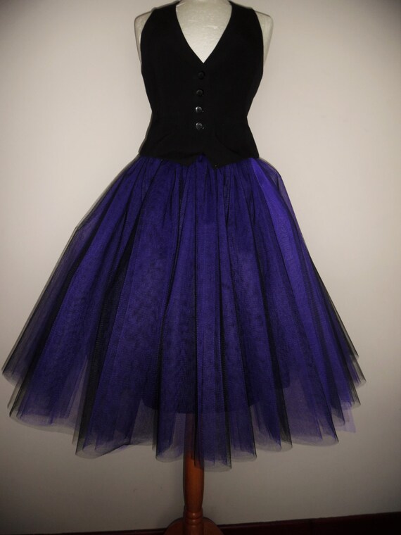 tutu skirt Long tulle black goth wedding steampunk gypsy prom bridesmaid dress