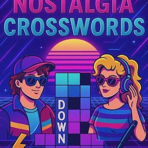 Ultimate Nostalgia Crosswords: 1980s/1990s Printable Puzzle Book Bundle – Retro Trivia, Crosswords Games | Instant Download