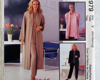 McCall's 2979, duster jacket top and pants pattern, sizes 8 - 18/S - L, UNCUT pattern