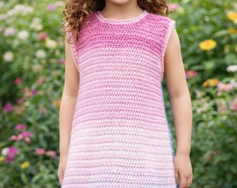 Girls Crochet Dress Pattern | 8 Panel Design, Sizes 2-10 (PDF Pattern)