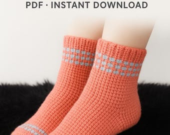 Crochet Socks Pattern Lumi: Easy Cozy Tutorial (Digital Download PDF)