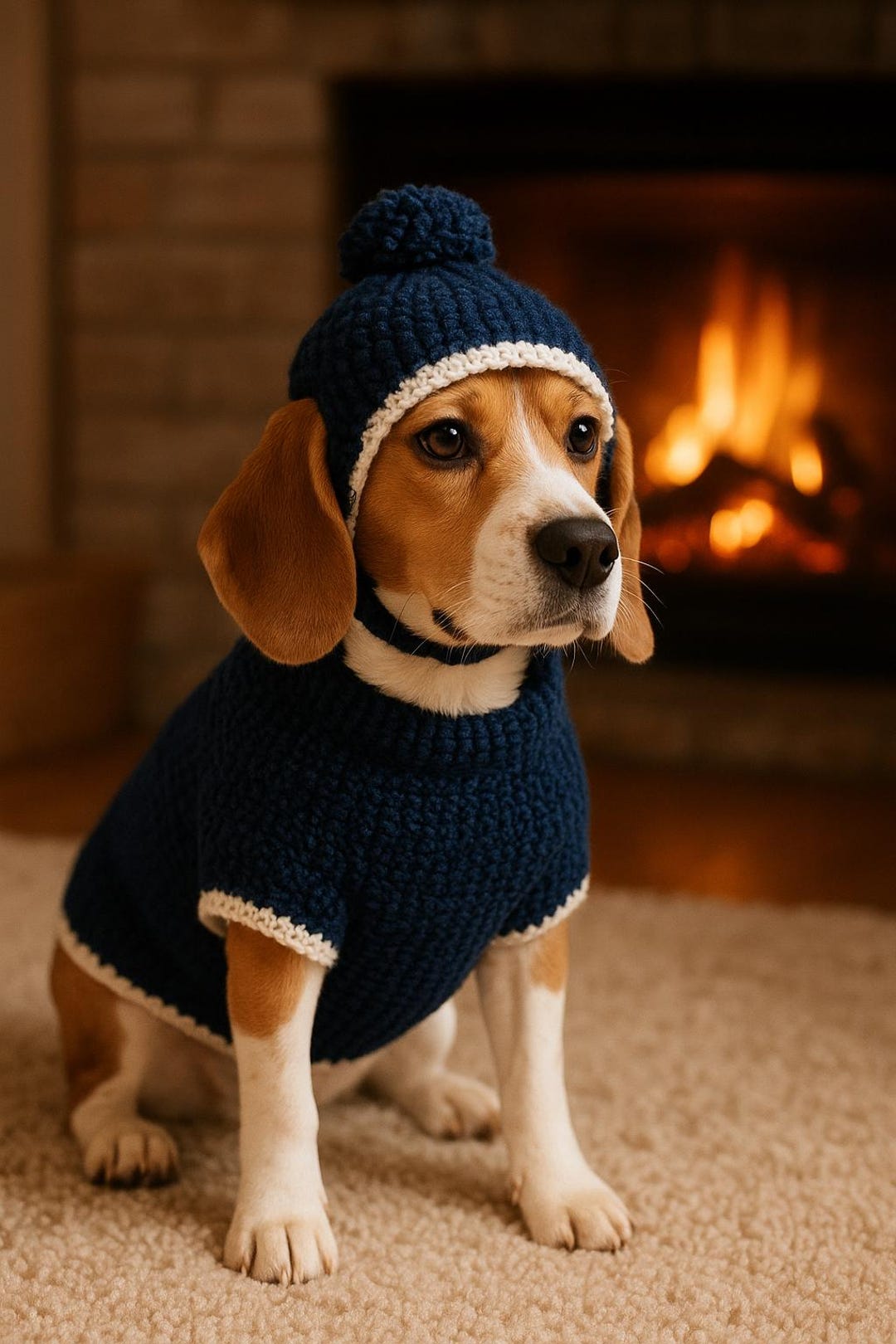Beagle Dog Sweater & Hat Crochet Pattern: Adjustable Sizes (PDF Pattern ...