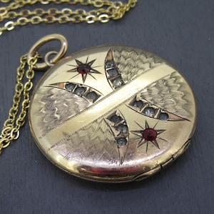 Antike Doppel Halbmond Strass Locket Halskette mit Sternen, 18 &quot;Kette