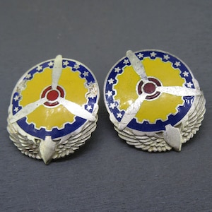 Vintage WWII Army Air Corp Pins for Air Service Command Distinguished Unit Insignia, Enamel and Sterling Silver