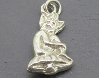 Sterling Cornish Pixie Charm Pixie Imp Elf On a Toadstool Silver Charm for Bracelet from Charmhuntress 05204