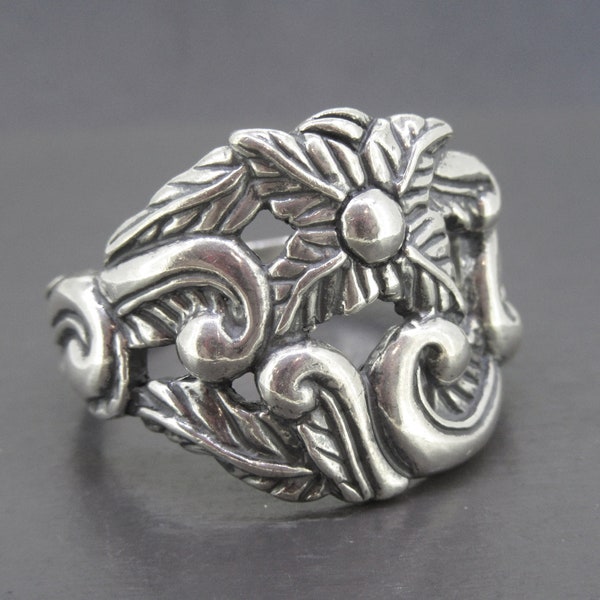 Anillo vintage Carolyn Pollack con motivo foliado, tamaño 10 3/4