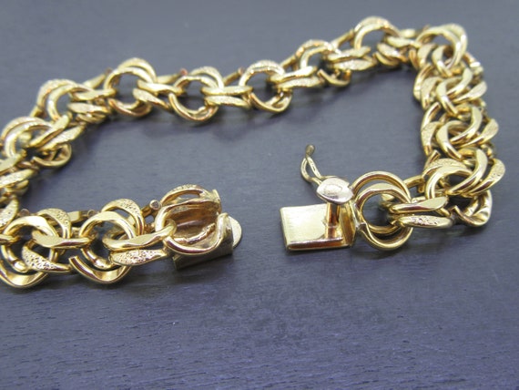 7 1/4" Vintage Gold Filled Elco Charm Bracelet - image 5