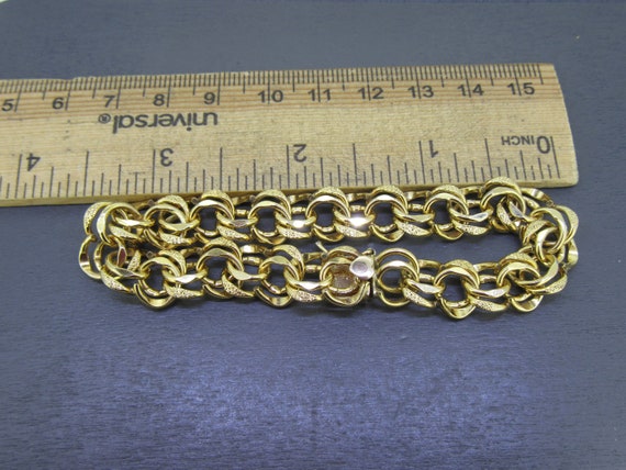 7 1/4" Vintage Gold Filled Elco Charm Bracelet - image 6