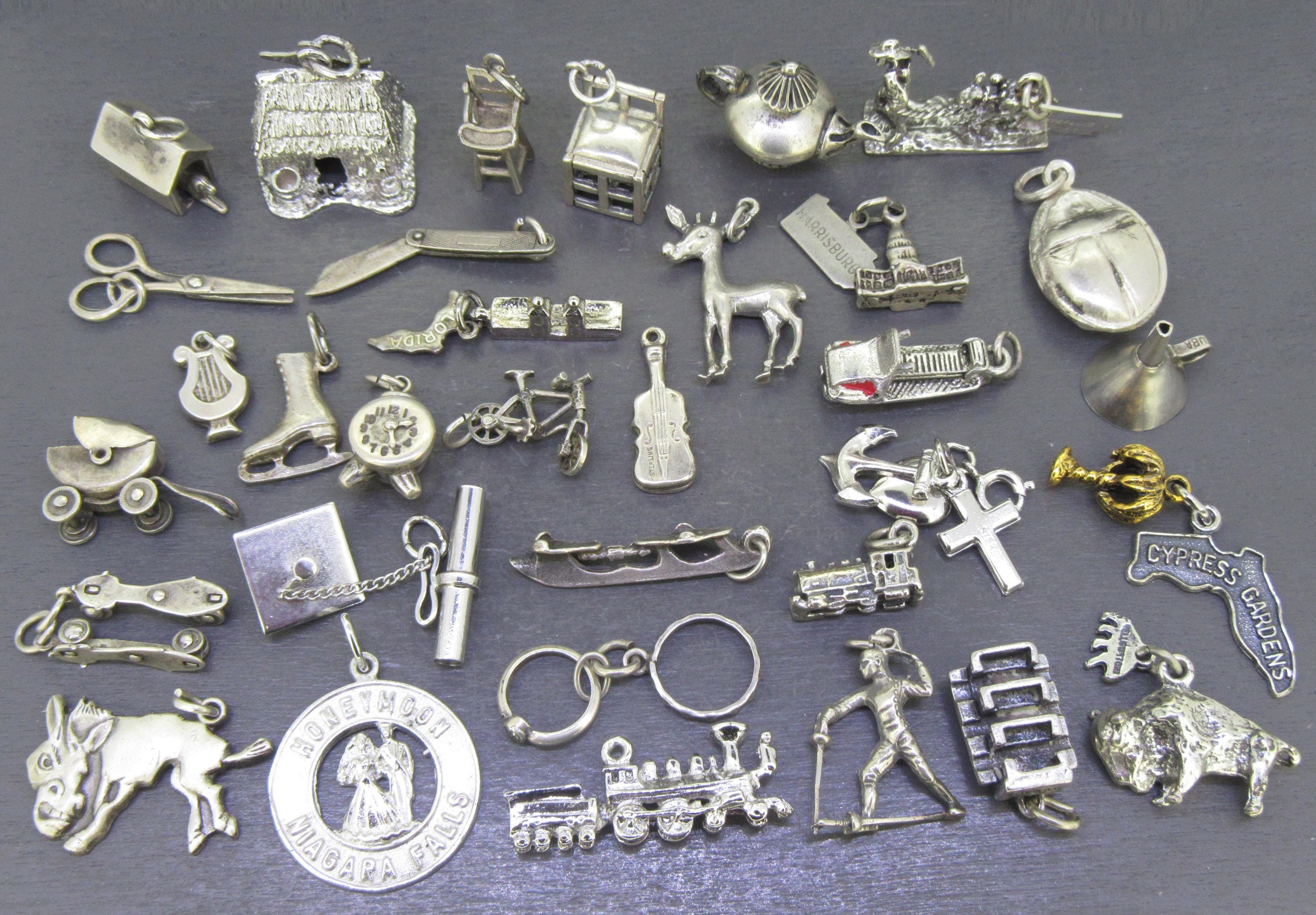 Charm Rollers Vintage En Argent Sterling 925 - 1,0 G, 1,2 Cm, Occasion