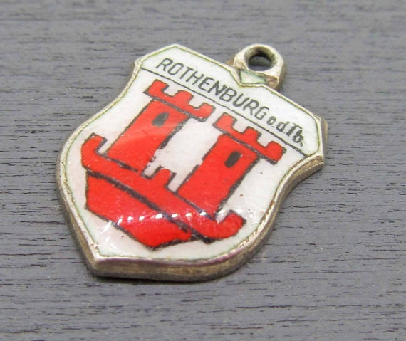 Rothenburg Germany Charm Enamel Shield Charm Deutschland Etsy