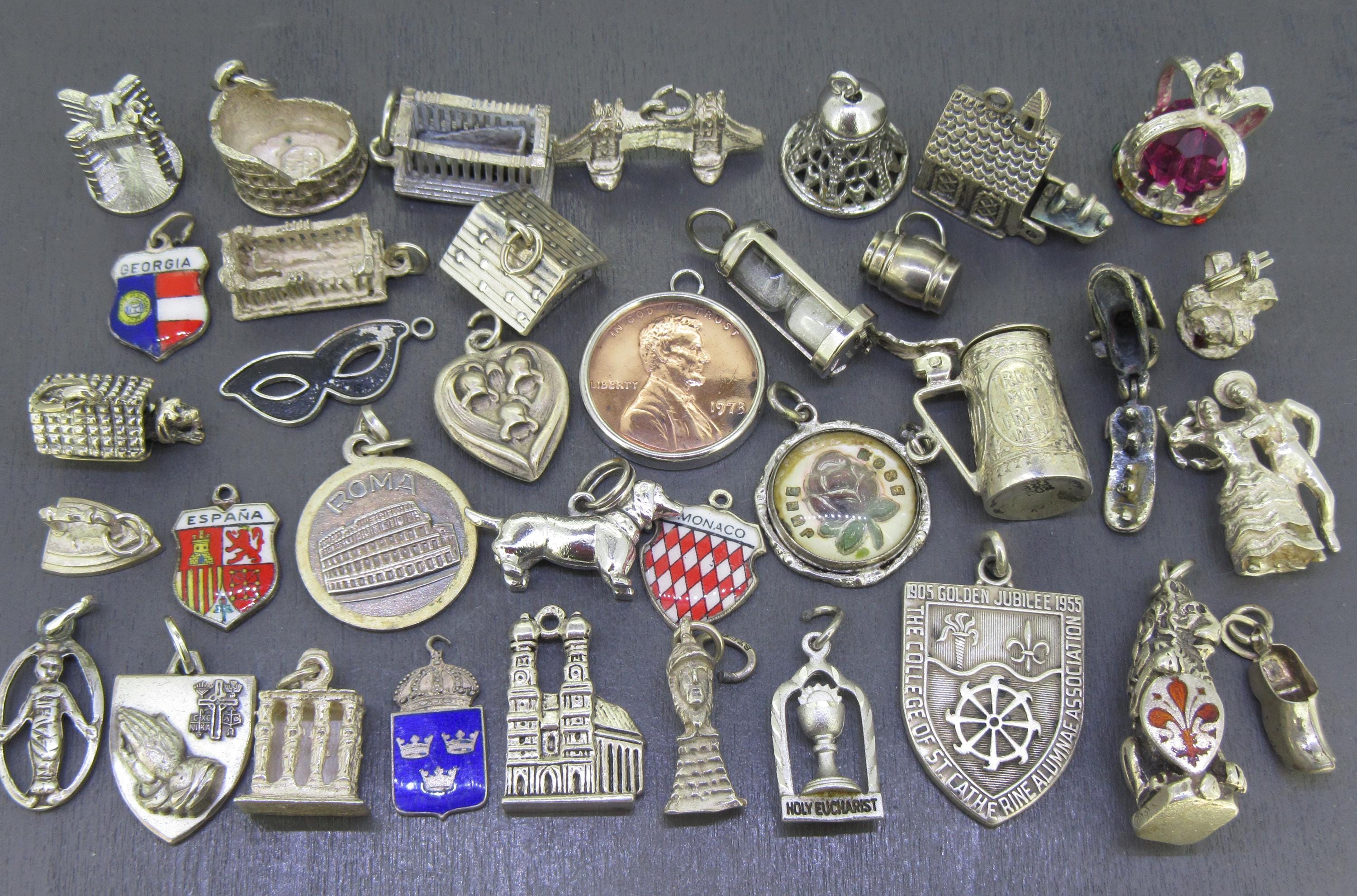 CHOICE ヴィンテージ スターリング ブレスレット チャーム、紋章の