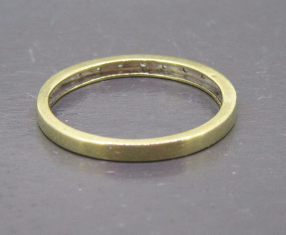 Vintage Diamond Stacking Ring, Solid 10k Gold Ban… - image 7