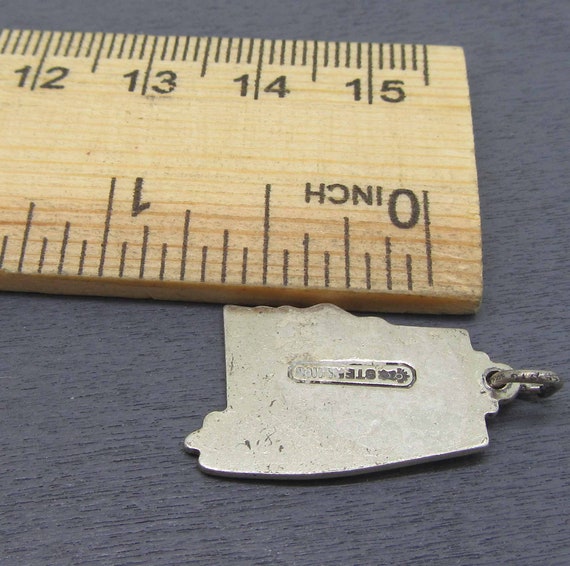 Vintage 925 Silver Enamel Mississippi Magnolia State Map Charm Featuring Vicksburg Jackson and a Man with a Horse /& Plow For Bracelet