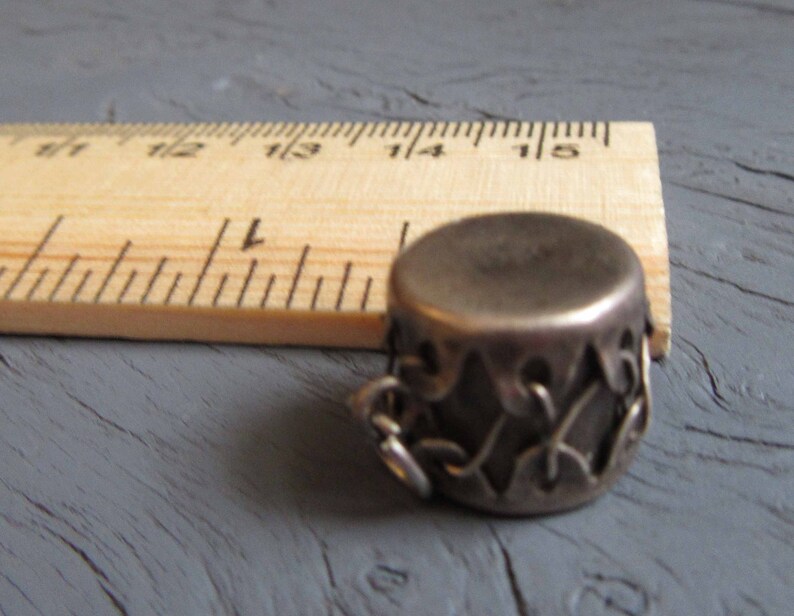 Music Charm for Charm Bracelets 1940s Sterling Silver Drum Charm Vintage Sterling Silver Drum Charm Southwest Drum