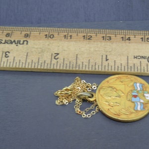 Rare Vintage Gold Filled Prince and Princess of Monaco Pendant Necklace on 16 Chain image 5