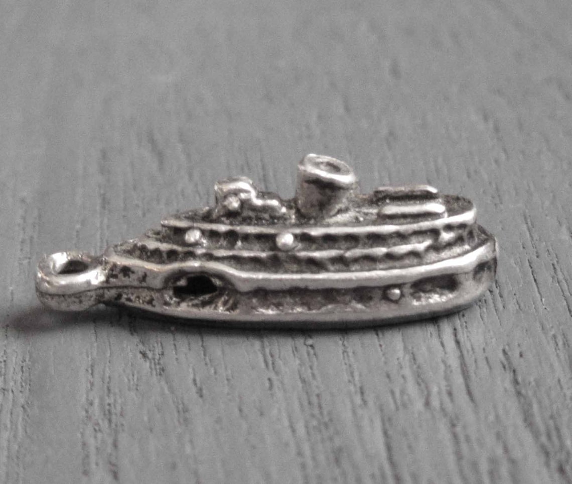 Sterling Silver Ship or Boat Charm for Charm Bracelets Etsy