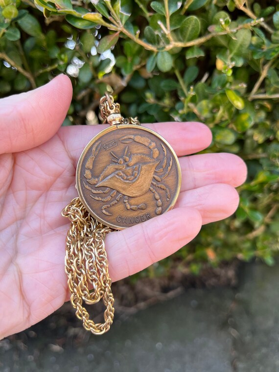 Large Vintage Cancer Zodiac Copper 