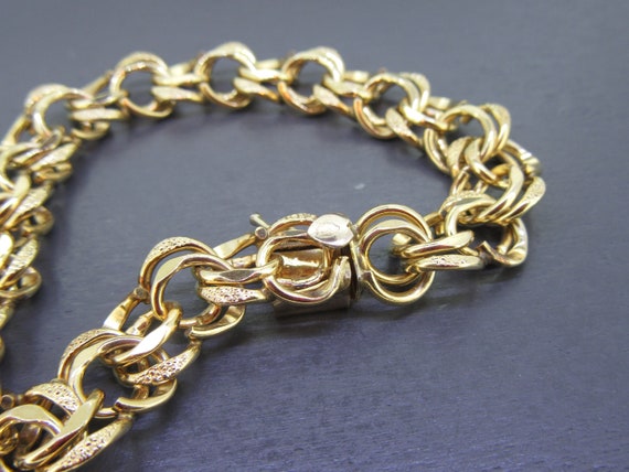 7 1/4" Vintage Gold Filled Elco Charm Bracelet - image 3