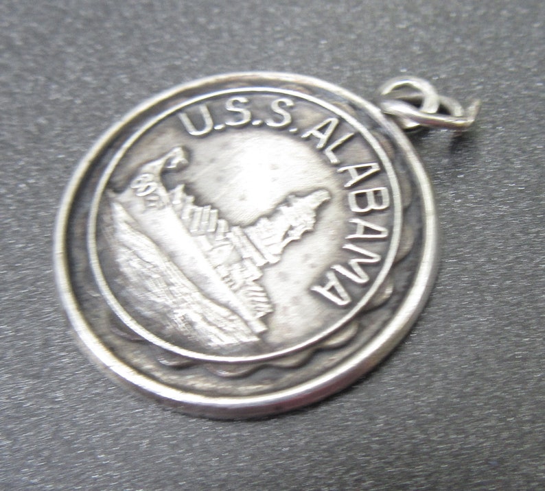 USS Alabama Navy Ship Souvenir Charm Mobile Bay Souvenir Sterling Silver USS Alabama State Souvenir Charm