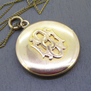 Antique Locket Necklace with 18&quot; Gold Filled Chain, Monogrammed HNA Initials