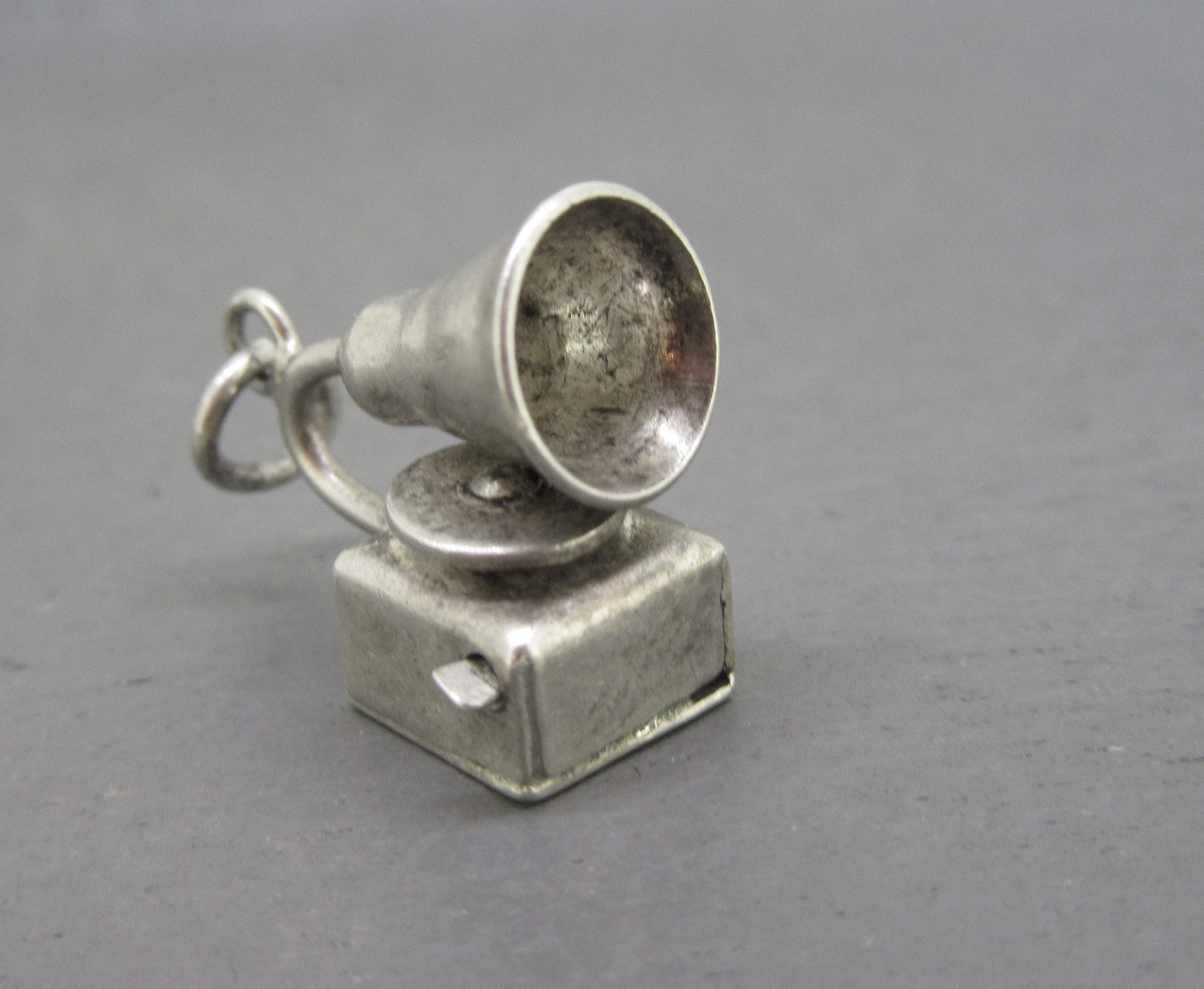 Vintage Sterling Silver Gramophone 
