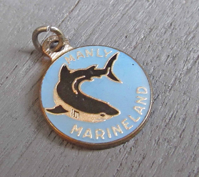 Australia Manly Sea Life Sanctuary Souvenir in Manly Vintage Manly Marineland Enamel Charm Shark Charm New South Wales