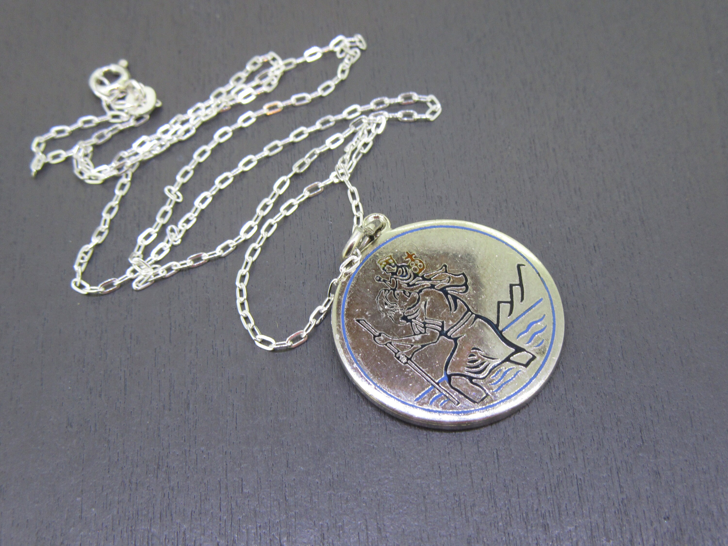 Saint Christopher ネックレス　creed社製 Vintage Sterling Saint Christopher Pendant Necklace by Creed