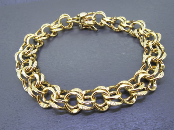 7 1/4" Vintage Gold Filled Elco Charm Bracelet - image 1