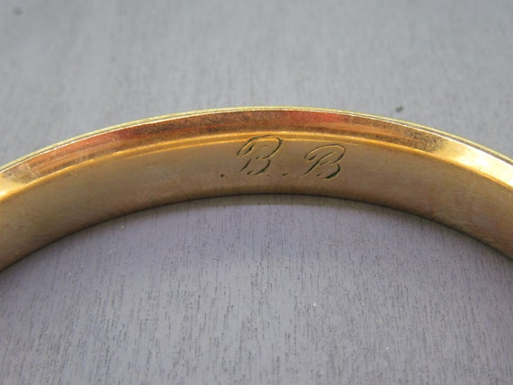 7 1/4" Vintage Gold Filled Bangle Bracelet with T… - image 4