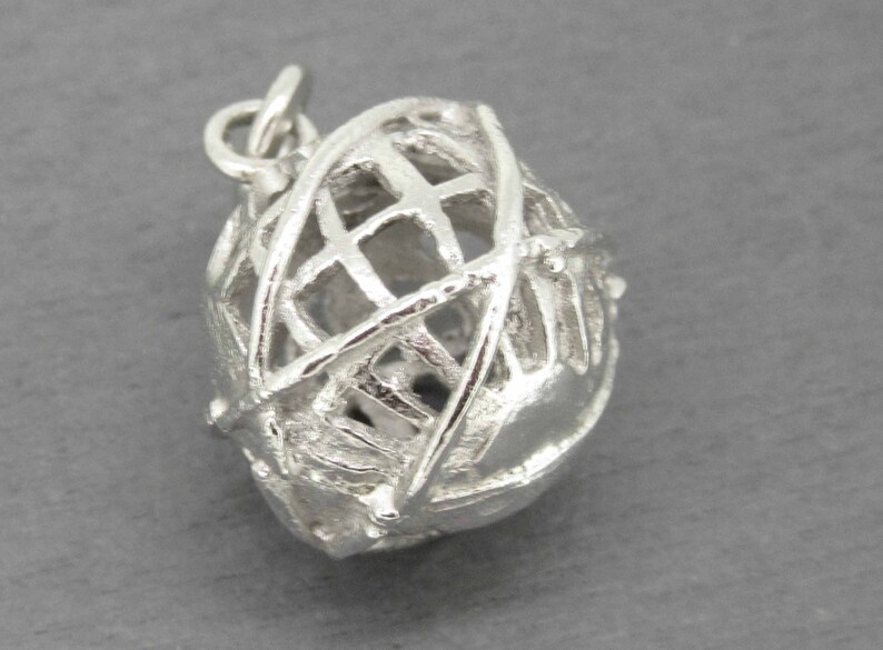 Sterling Silver Globe Charm Vintage Sterling Silver Earth Etsy