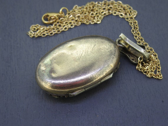 Antique Etruscan Oval Locket Necklace with Seed P… - image 6