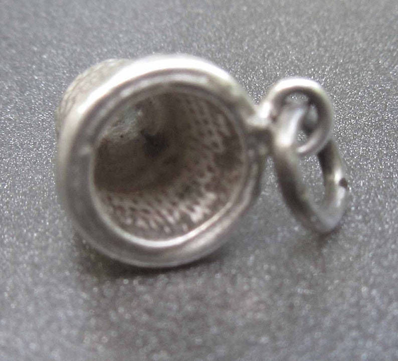 Sterling Silver Thimble Charm Sewing Charm Vintage Thimble Charm Tailor Charm Seamstress Charm