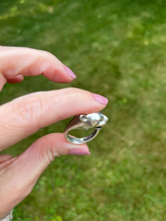 Vintage Heavy Panther Ring, Taxco Mexico Artist Mens or Womens Ring Size 10
