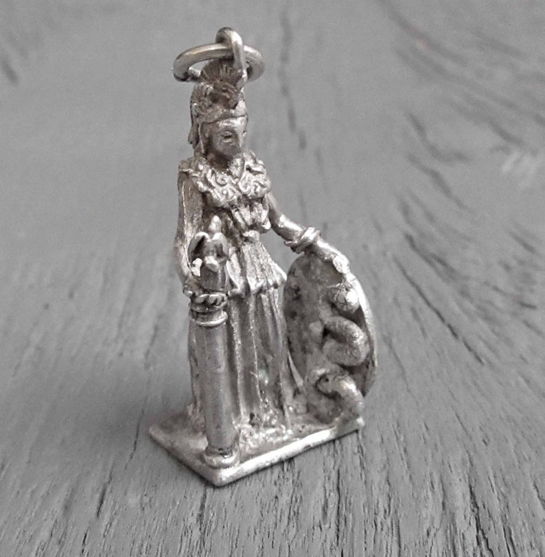 Roman Statue of Athena Charm Sterling Varvakeion Athena Charm or Pendant 800 Silver Charm Rome Italy Souvenir