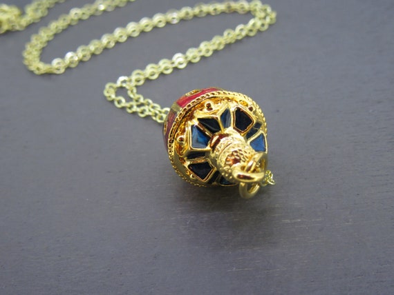 Vintage Joan Rivers Jeweled Enamel Pendant Neckla… - image 4