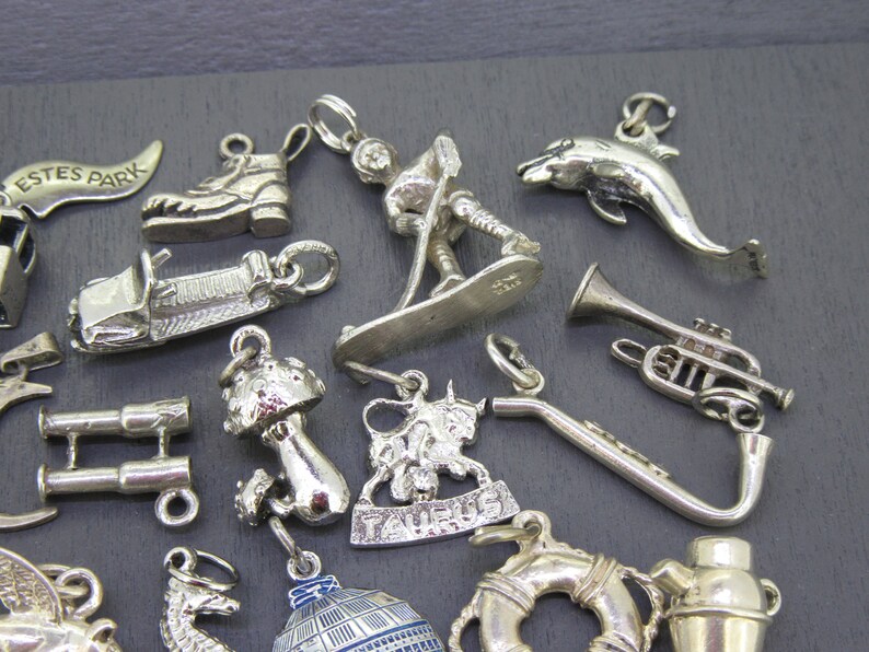 CHOICE Vintage Sterling Silver Bracelet Charm, Crescent Moon