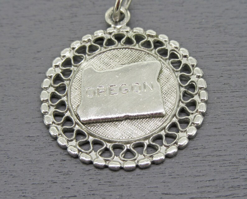 Sterling Silver Oregon State Charm Charm for Charm Bracelets Vintage Charm Vintage Bracelet Charm Oregon Souvenir Pendant