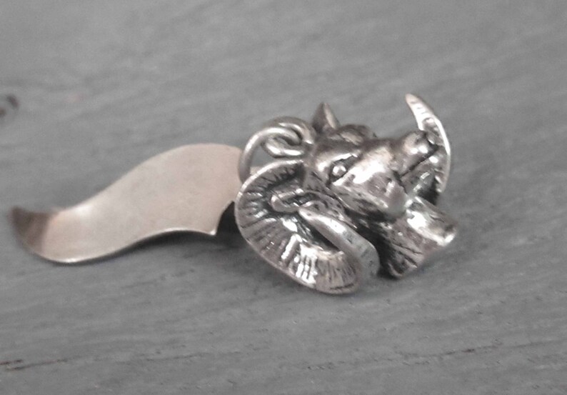 Vintage Rams Head Charm Estes Park Colorado Animal Jewelry for Charm Bracelets Sterling Silver Ram Head Charm or Pendant