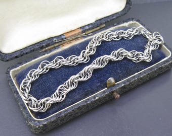 8 1/4" Sterling Silver Charm Bracelet, Sterling Silver Charm Bracelet, Vintage Jewelry, Twisted Link Charm Bracelet, Vintage Sterling