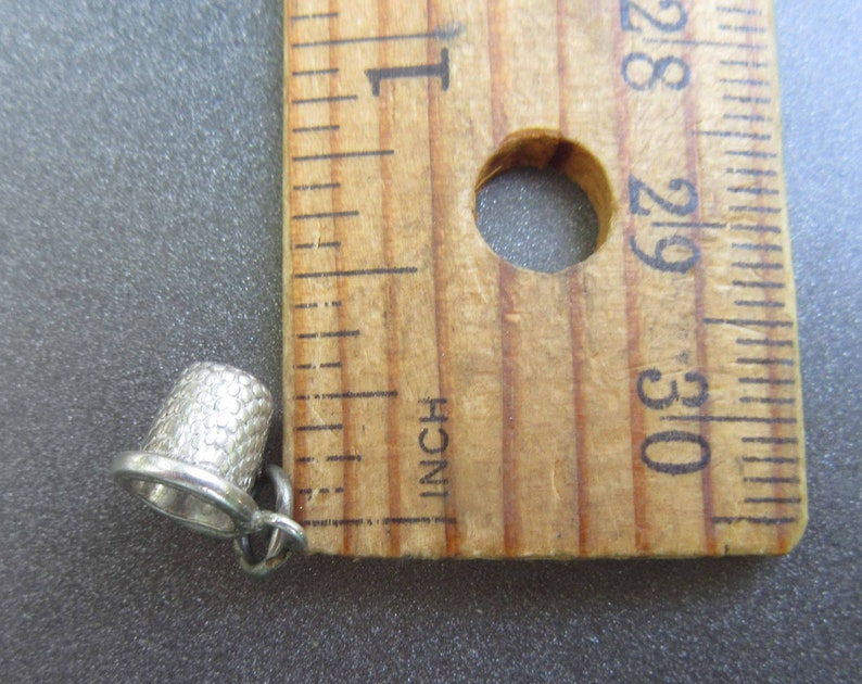Sterling Silver Thimble Charm Sewing Charm Vintage Thimble Charm Tailor Charm Seamstress Charm
