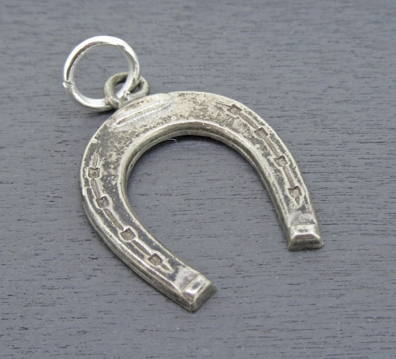 Horseshoe Pendant Small Sterling Horseshoe Charm Sterling Silver Charm Gift for Her Vintage Charm for Charm Bracelets